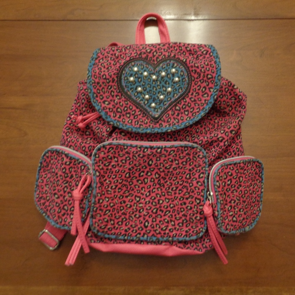 Pink Leopard Print Backpack - Picture 1 of 4